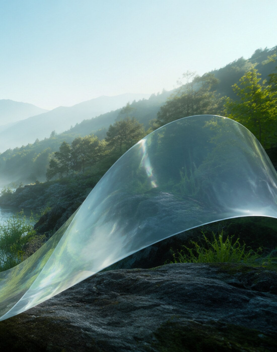 Forested river landscape representing JIWEN's sustainability direction